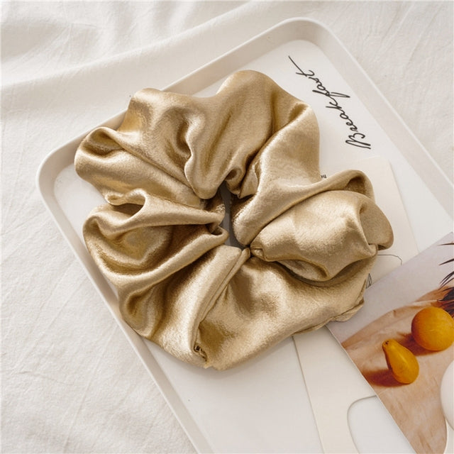 Ivory Oversized Satin Silk Scrunchie